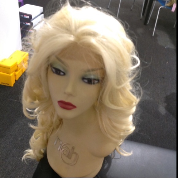 Romance Curl blonde human hair Blende Long Wig main image 6